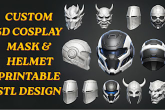 sculpt custom 3d cosplay mask helmet prop stl file anime mask for 3d printing