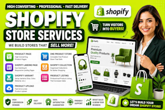 create a shopify product page, one product store, and landing page