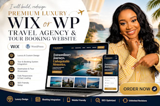 build, redesign premium luxury wix or wp travel agency and tour booking website