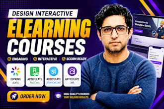 design intractive elearning courses in ispring, rise or articulate storyline 360