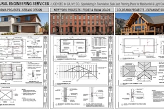 design structural engineering drawing for foundation slab and framing plans ca