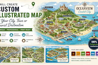 create custom travel and city map illustrations