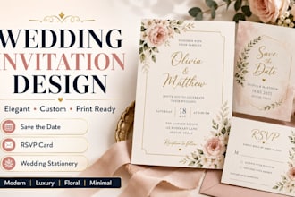 design elegant wedding invitation save the date and rsvp card