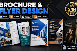 design brochure, flyer, trifold brochure, booklet and company profile with canva