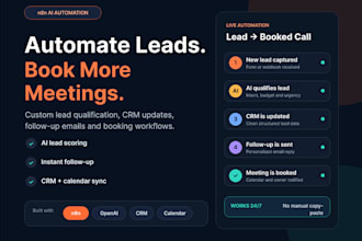 build an n8n ai lead and booking automation