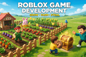 create roblox grow a garden game, farming simulator, steal a brainrot game