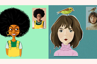 create a cute custom doodle portrait of you