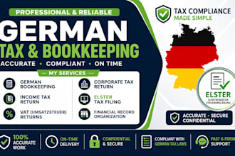 do german bookkeeping, income tax, vat, corporate tax return filings via elster