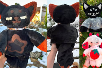 create custom handmade soft plush toy, stuffed animal oc plush doll for gifts