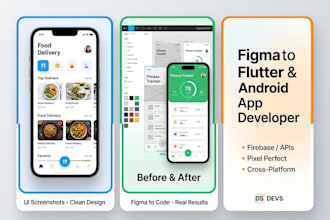 convert your figma design into a flutter or android app
