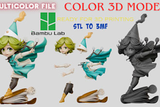 add color to 3d model convert stl to 3mf split parts for multicolor printing