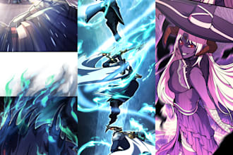 color action fantasy webtoon, manhwa, manga, comic