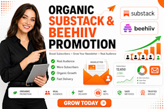 do organic substack page link promotion, newsletter, beehiv to boost subscribers