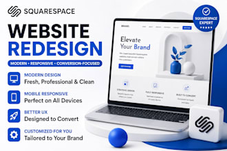 redesign squarespace website with responsive design and custom CSS