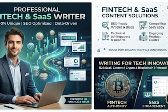 write SEO fintech content and engaging saas blogs