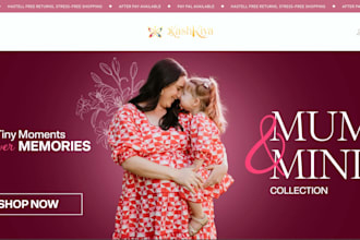 design a shopify clothing store for men, women and kids fashion