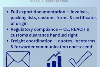 manage your export docs, customs clearance, communication