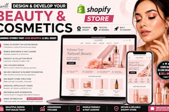 build shopify skincare store, beauty website and cosmetics store