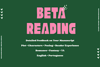 beta read your fiction manuscript