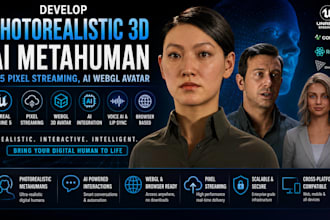 photorealistic 3d ai metahuman, ue5 pixel streaming, ai virtual assistant