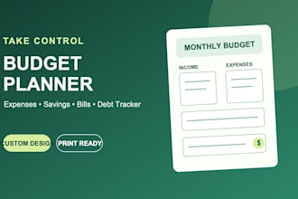 design a custom printable budget planner and finance tracker