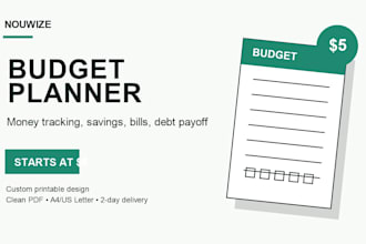 design an affordable printable budget planner