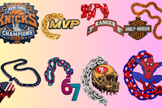 design custom 3d hype chain pendant jewelry stl, 3mf and obj for 3d printing