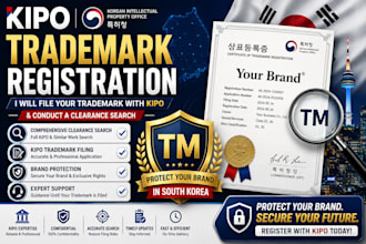 file your trademark registration with kipo south korea and conduct a clearance s