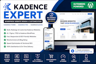 build, redesign or customize kadence wordpress website