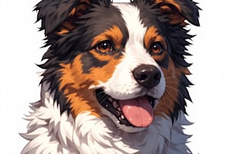 draw custom pet portrait, digital pet, pet drawing
