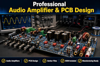 design audio amplifier schematics, pcb layouts, and production ready gerber file