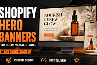 design high converting shopify hero banners for ecommerce stores