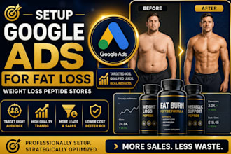 setup google ads for fat loss weight loss peptide stores
