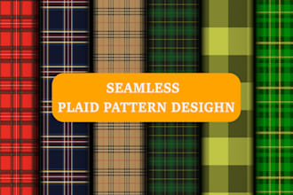 design custom seamless plaid and check patterns  for textile, fabric