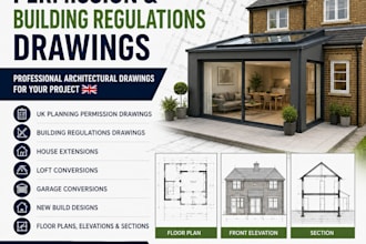 create UK planning permission, building regulations, and house extension