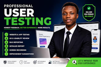 do professional website and mobile app user testing with UX feedback