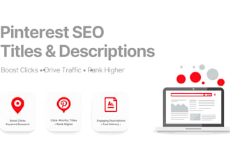 write SEO pinterest pin titles descriptions and keywords