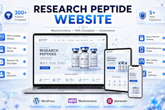 build research peptide website or woocommerce peptide store