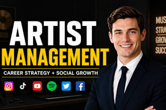 be your artist manager for music career strategy and social media growth