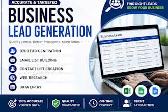 do b2b lead generation, email list building and web research