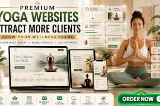 build squarespace yoga studio or wellness booking website with online scheduling