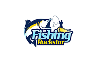 design vibrant fishing rock star logo for you
