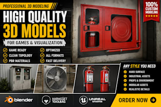 create realistic game ready industrial 3d props and environment assets for ue5