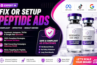 do compliant peptide ads peptide marketing meta fb ig campaign research website