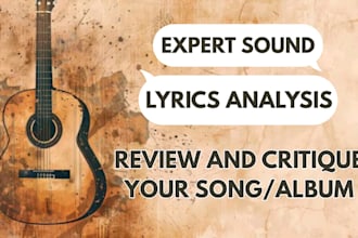 professionally critique, review your song, album, mix and song writing