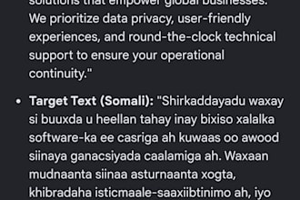 do professional english to somali translation