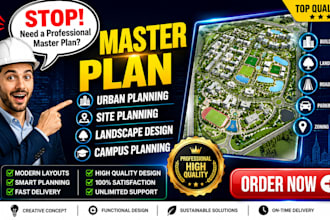 design master plan, urban planning, site planning, landscape and campus planning