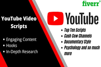 be your youtube script writer, do professional video script writing
