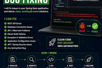 fix bugs and errors in your spring boot java application
