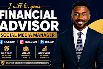manage financial advisor financial services social media manager  income tax ads